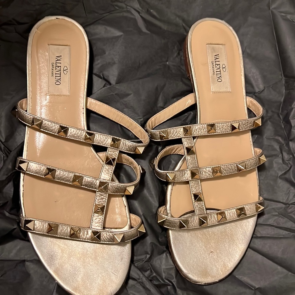 Valentino silver studded sandals